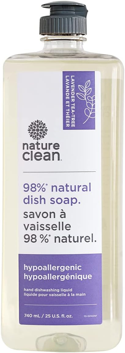 Nature Clean Natural Hypoallergenic Dish Liquid Lavender Tea Tree 740 Ml