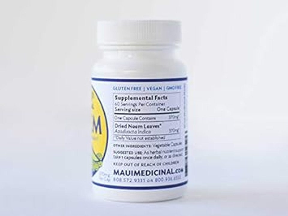 Neem Leaf 90 Veggie Capsules - 450Mg Per Capsule *Certified Organically Grown