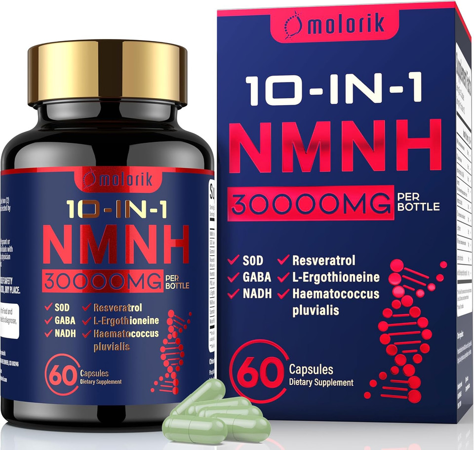 Nmnh (Dihydronicotinamide Mononucleotide), 1000Mg Per Serving Nad High Purity Supplement Alternative, 60 Capsules Gluten Free, Non-Gmo, For Anti-Aging, Energy, Focus - 30 Servings