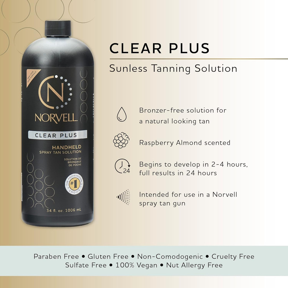 Norvell Premium Sunless Tanning Solution - Clear Plus, 1 Liter