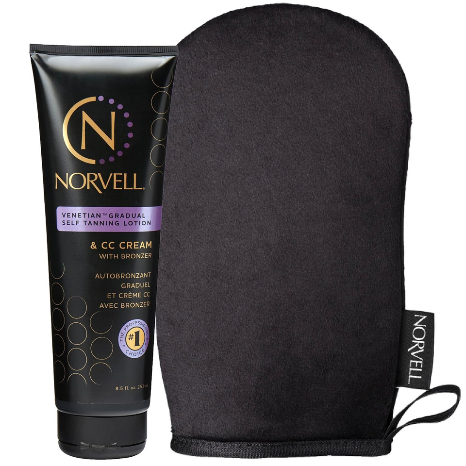 Norvell Venetian Sunless Self Tanner Gradual Color Extender Moisturizing Lotion, Travel Size 2.5 Fl.Oz - Self Tanning Cream With Violet And Brown Tone