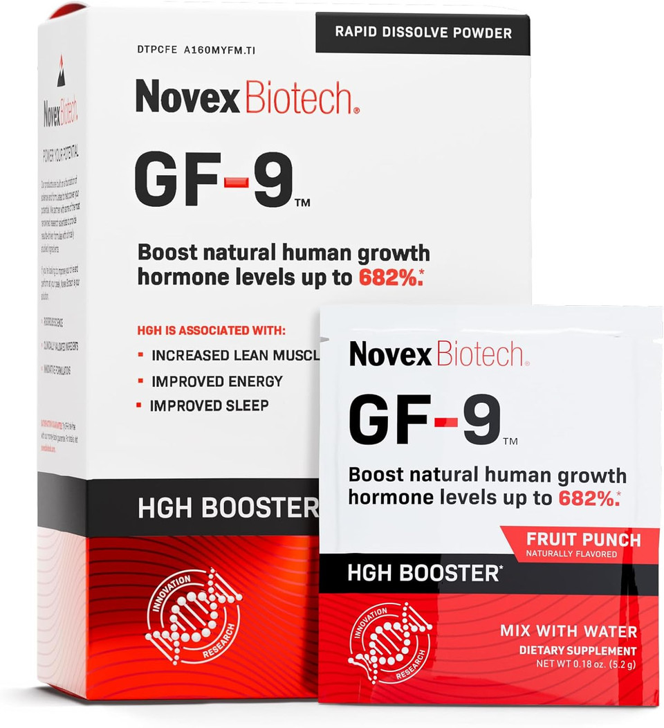 Novex Biotech Gf-9  Hgh Boosting Supplement For Men  Workout Complex For Men  Support Energy, Endurance, Sleep, 84 Ct (21-Day Supply)