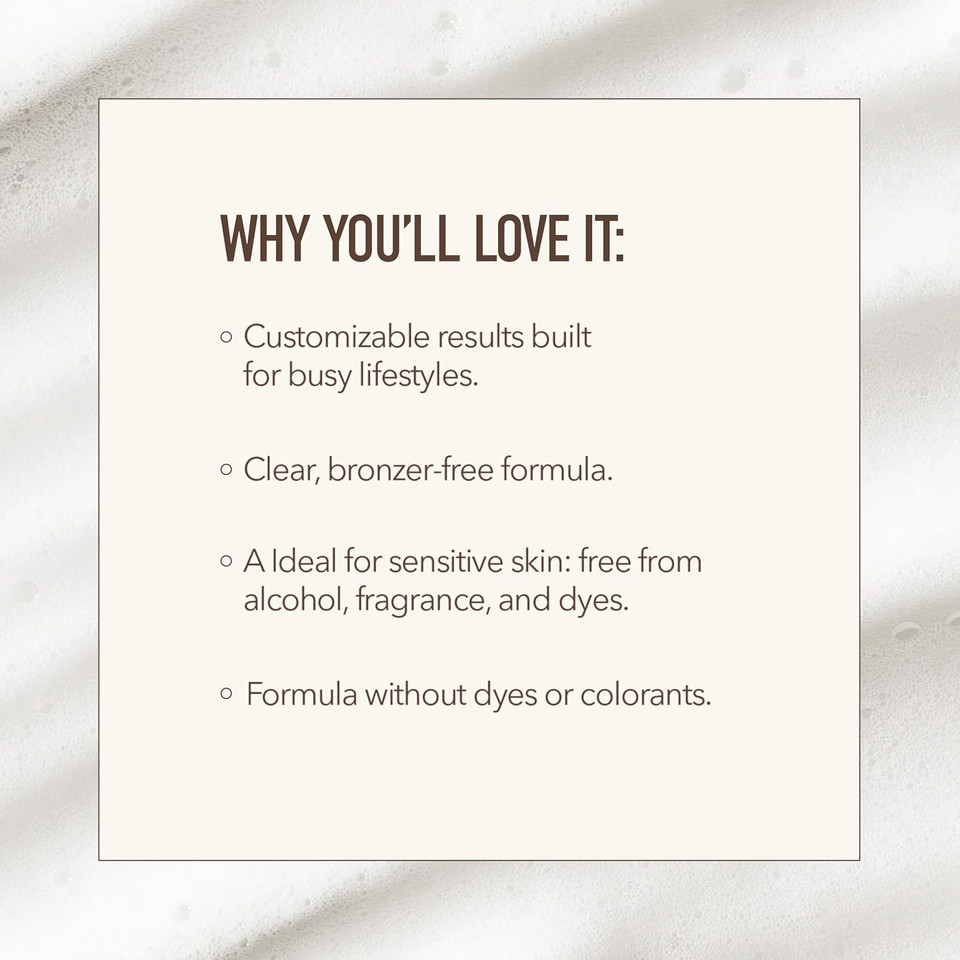 Nuda Self Tanning Water Mousse - Medium To Dark | Streak & Transfer-Free Clear Self Tanner | Hydrating Sunless Tanner For A Natural Look | Lightweight Fragrance-Free Self Tanning Mousse, (6.4 Fl Oz)