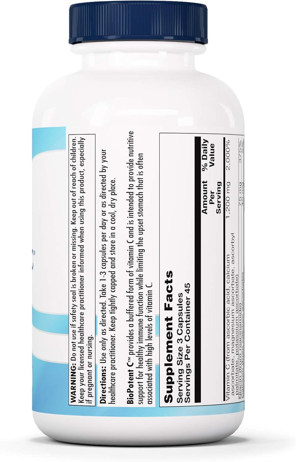 Nutra Biogenesis Biopotent C - Vitamin C Capsules With Citrus Bioflavonoids, Immune Support Supplement With Ascorbic Acid, Vegan Friendly - 135 Vegetarian Capsules