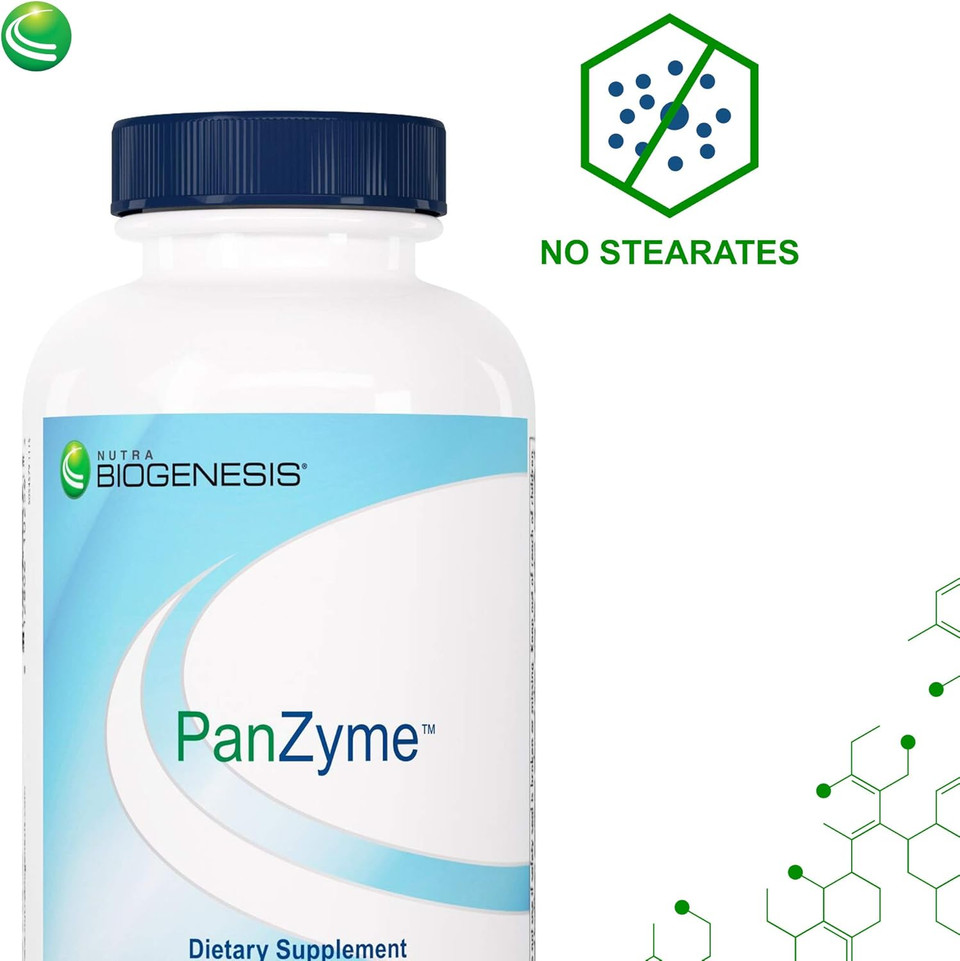Nutra Biogenesis Panzyme - Betaine Hcl With Pepsin, Pancreatin, Lipase And Protease, Cellular Energy, Nervous System And Metabolic Health Support - 180 Capsules