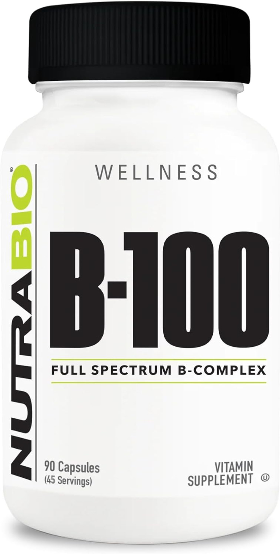 Nutrabio B-100, B Vitamin Complex, Immune System Support, Healthy Hair, Skin, Nails, 90 Vegetable Capsules