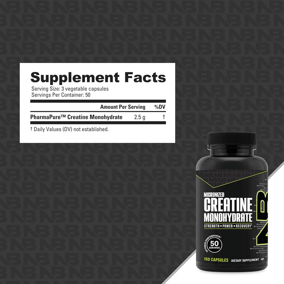Nutrabio Pure Micronized Creatine Monohydrate Capsules, Creatine Pills, Supports Bulk Muscle Energy, Recovery, And Strength - Keto Friendly, Kosher, Creatine Nutritional Supplement For Men And Women
