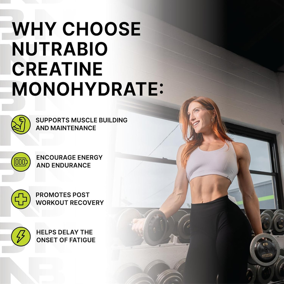 Nutrabio Pure Micronized Creatine Monohydrate Powder Supplement, Unflavored, (500 G) - Supports Bulk Muscle Energy, Recovery, And Strength - Hplc Tested Creatine Powder Supplement For Men And Women