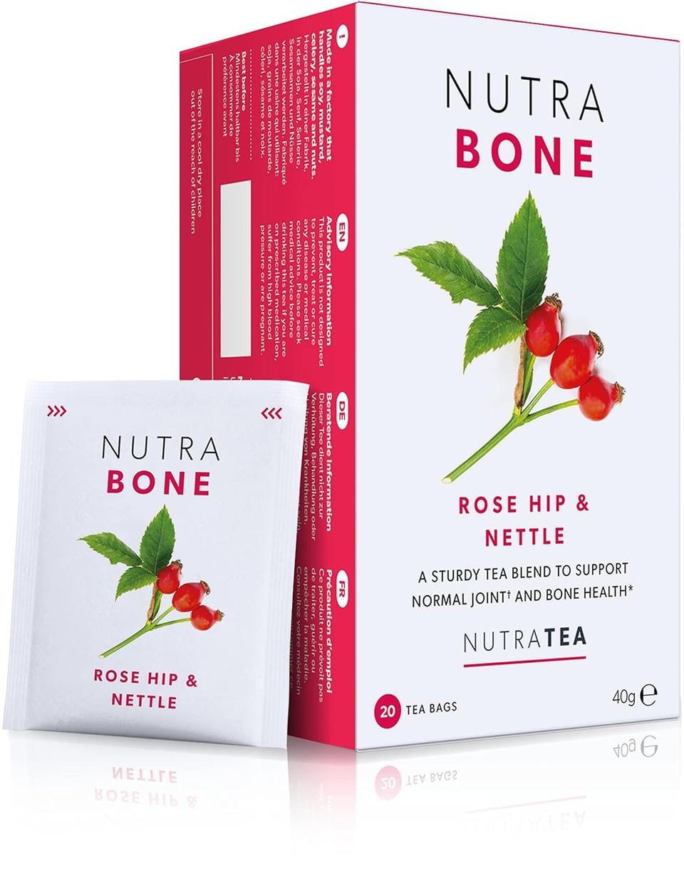 Nutrabone - Bone Health Tea  Includes Rose Hip, Ginkgo Biloba And Yucca - For Bone Strength And Support - 20 Enveloped Tea Bags - By Nutra Tea - Herbal Tea