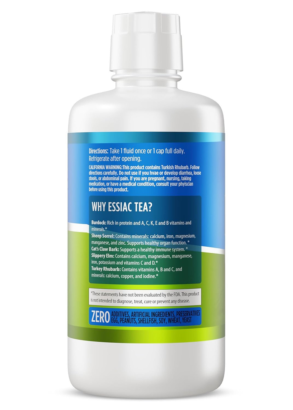 Nutrinoche All Natural Genuine Essiac Tea - Pure Essiac Liquid Herbal Supplement - Organic And Wildcrafted Herbs - 32 Oz Bottle - Ojibwa Tea - Pre-Brewed Ready To Drink
