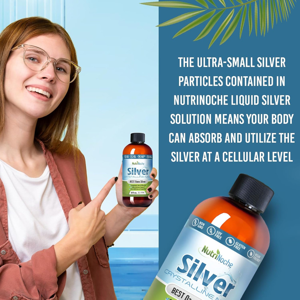 Nutrinoche Colloidal Silver | 99.99% Ultra Pure Crystalline Nano Silver Particles