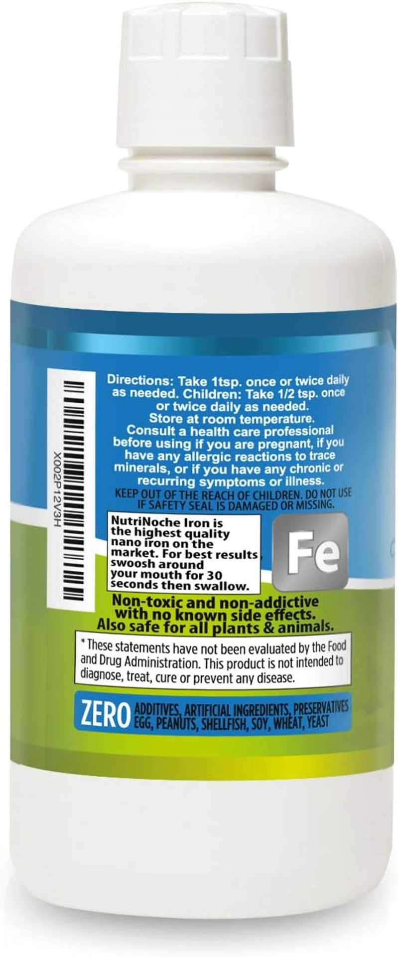 Nutrinoche Liquid Iron Supplement - High Potency Sublingual Iron Drops - Vegan Iron - Flavorless - Crystalline Iron Supplement For Men, Women & Kids