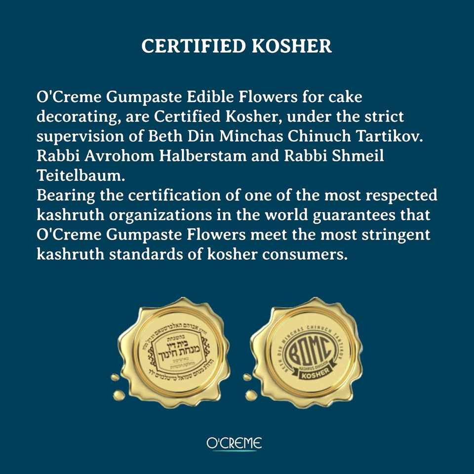 O'Creme Gumpaste Edible Flower Spray For Cake Decorating, White Calla Lily & Dahlia - Sugar Paste Flower Decoration For Cakes, Candy, Cupcake Toppers - Birthday, Wedding, Valentines Day, Baby Shower