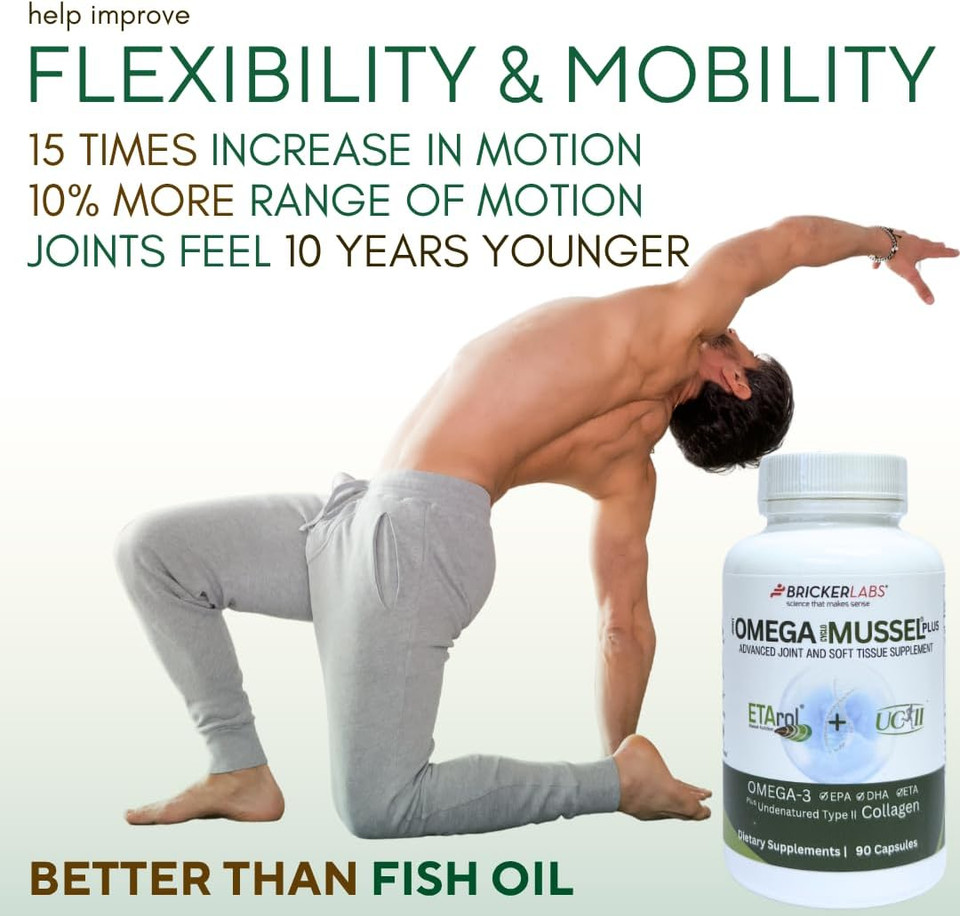 Omega Cyclo - Mussel Plus Uc-Ii, Premium Nz Green Lipped Mussel Plus Uc-Ii Undenatured Type Ii Collagen, The Ultimate Joint Supplement For Joint Health And Comfort, 90 Capsules