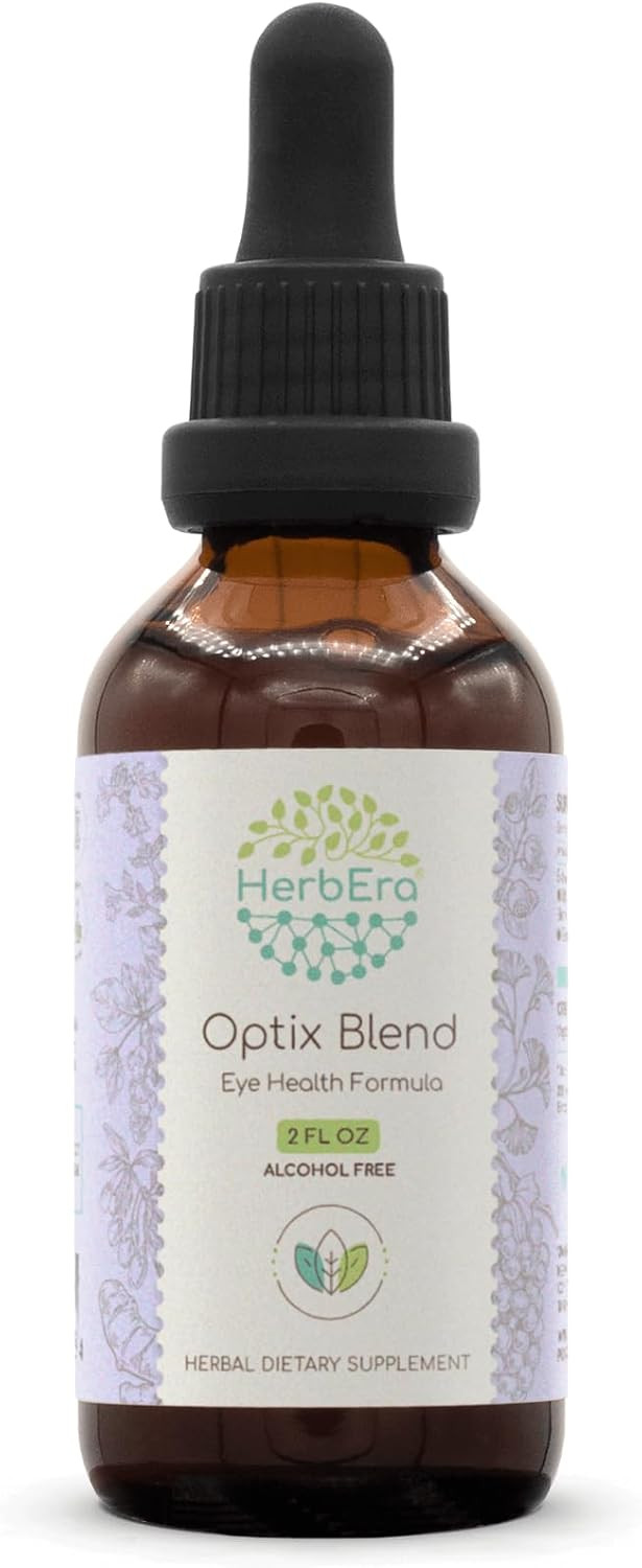 Optix Blend B60 Alcohol-Free Extract Tincture: Bilberry, Ginkgo Biloba Leaf, Goji Berries, Schisandra Berry, Grape Seed, Turmeric Root. Eyebright Herb. Eye Health Formula 2 Fl Oz