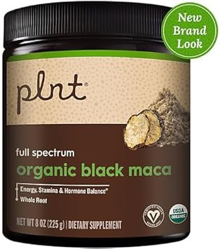 Organic Black Maca Powder Full Spectrum - Supports Energy, Stamina, & Hormone Balance (8 Oz./45 Servings)