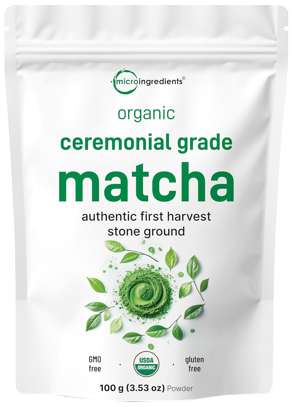 Organic Ceremonial Grade Matcha Powder, 100G | 100 Servings | Premium First Harvest Authentic Japanese Origin | 100% Pure Barista-Grade Sugar-Free Matcha Green Tea For Latte, Beverage & Baking