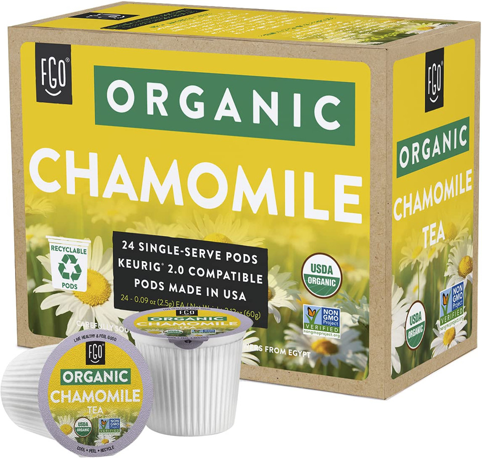 Organic Ginger Tea K-Cup Pods, 24 Pods By Fgo - Compatible With Keurig - Naturally Caffeine-Free Herbal Tea, Usda Organic, Non-Gmo, & Recyclable