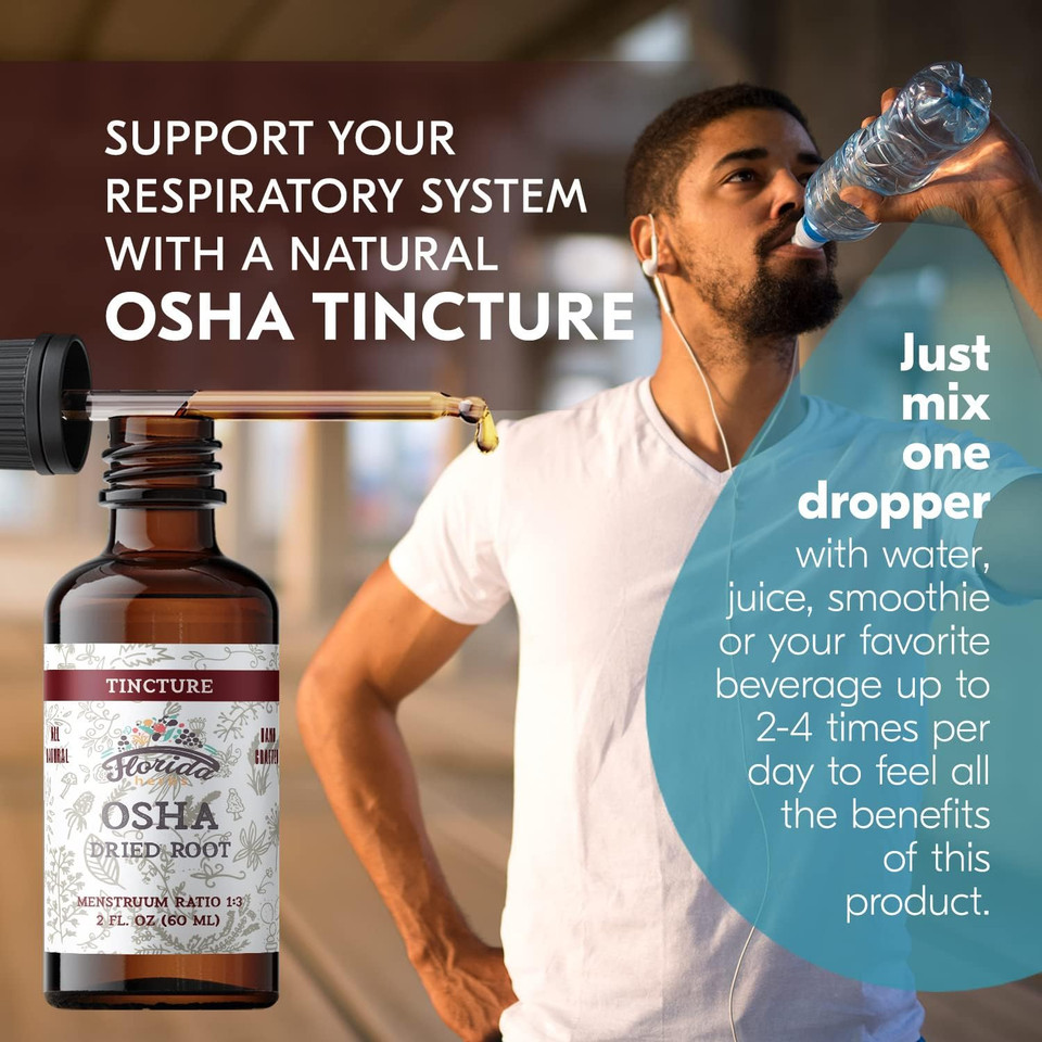 Osha Root Liquid Extract For Respiratory Support, Organic Osha Tincture Natural Lung Detox 2 Fl Oz