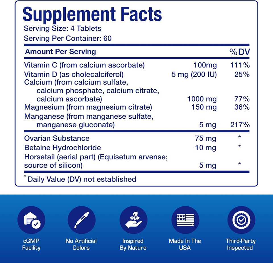 Osteo-Plex Bone Health Supplement For Women - Clinical Formula Bone Strength Supplement With Magnesium Calcium Vitamin D3 & Trace Minerals Complex - Easy To Swallow Gentle Tablets - 240 Count
