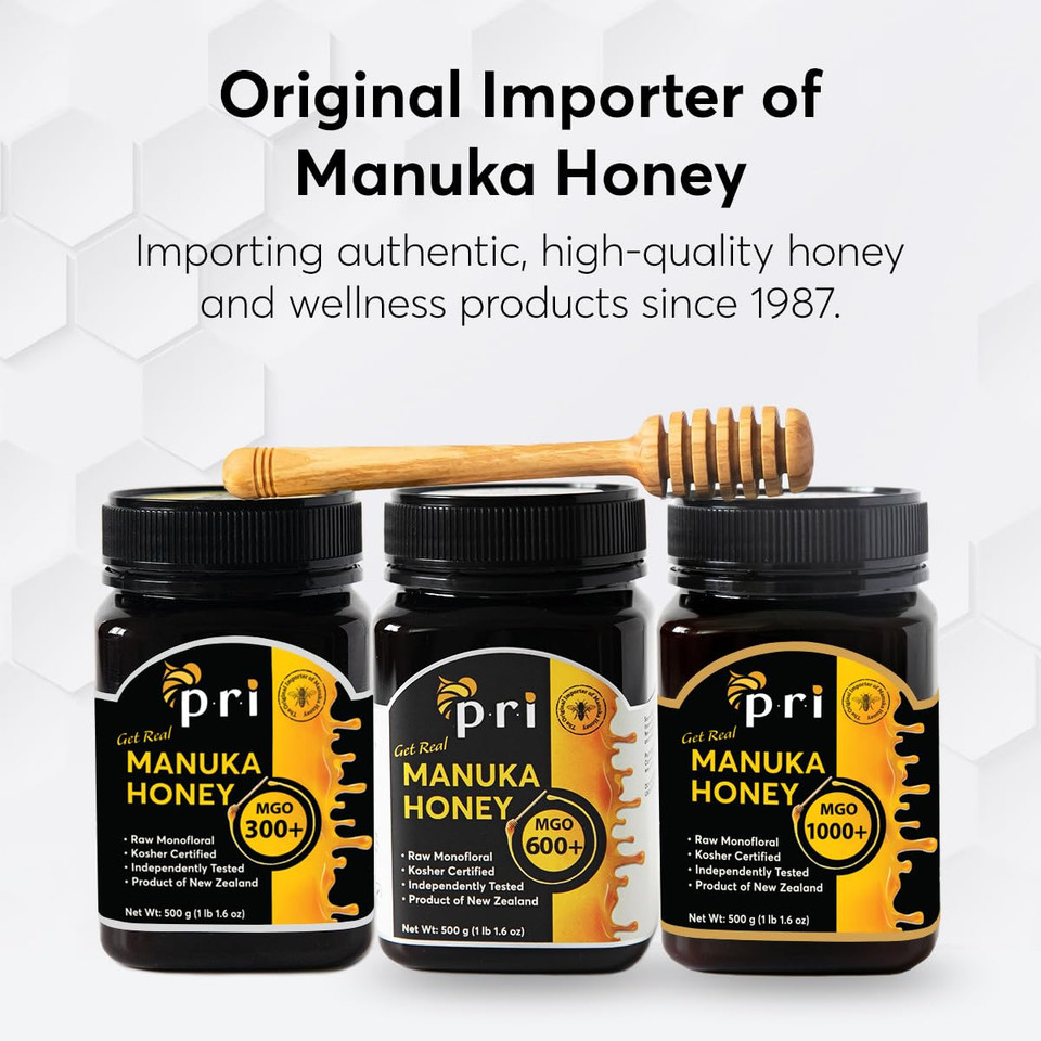 P.R.I Manuka Honey, Certified Mgo 200+, Raw New Zealand Manuka Honey, 250G Jar