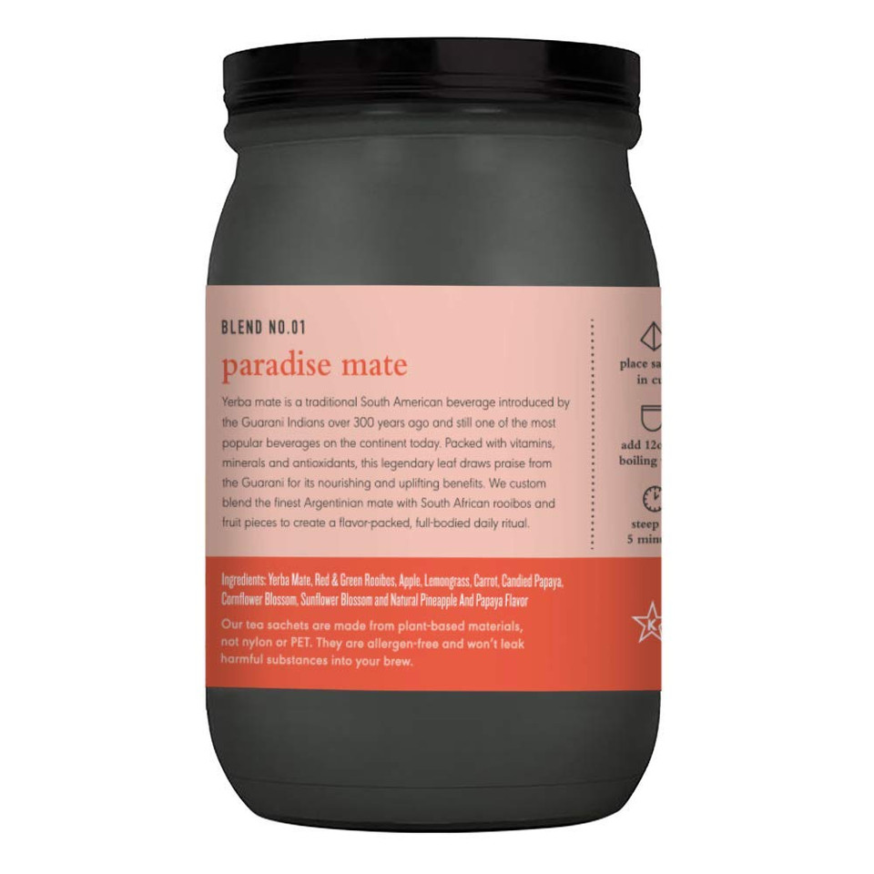 Paromi Paradise Organic Mate Blend, Signature Jar, 15 Count