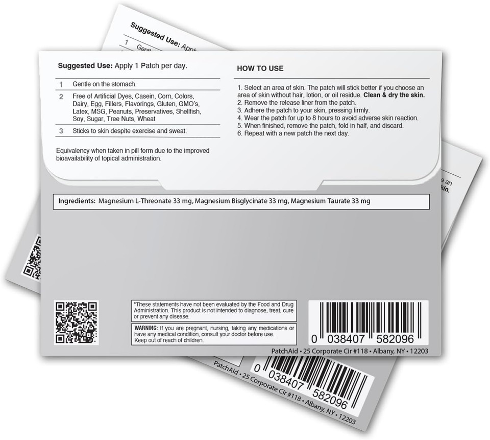 Patchaid Triple Magnesium Complex Topical Patch 30-Day Supply