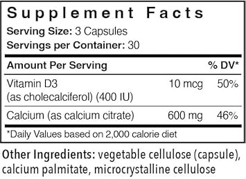 Patient One Calcium Citrate Plus Vitamin D3 | Supplement To Support Bone And Heart Health* | Enhanced Absorption | 90 Capsules