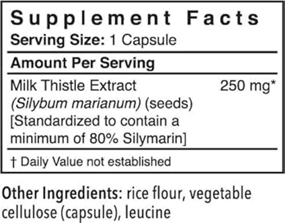 Patient One Milk Thistle Extract 250Mg | Supplement To Support Healthy Liver Function* | Standardized To 80% Silymarin | 90 Capsules