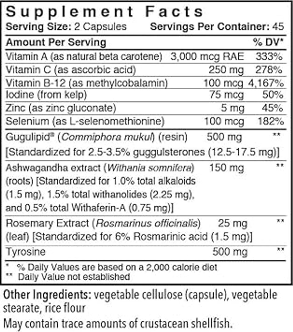 Patient One Thyroid Maintenance | Supplement To Support Thyroid Function And Energy Levels* | With Vitamin B12, Ashwagandha And More | 90 Capsules