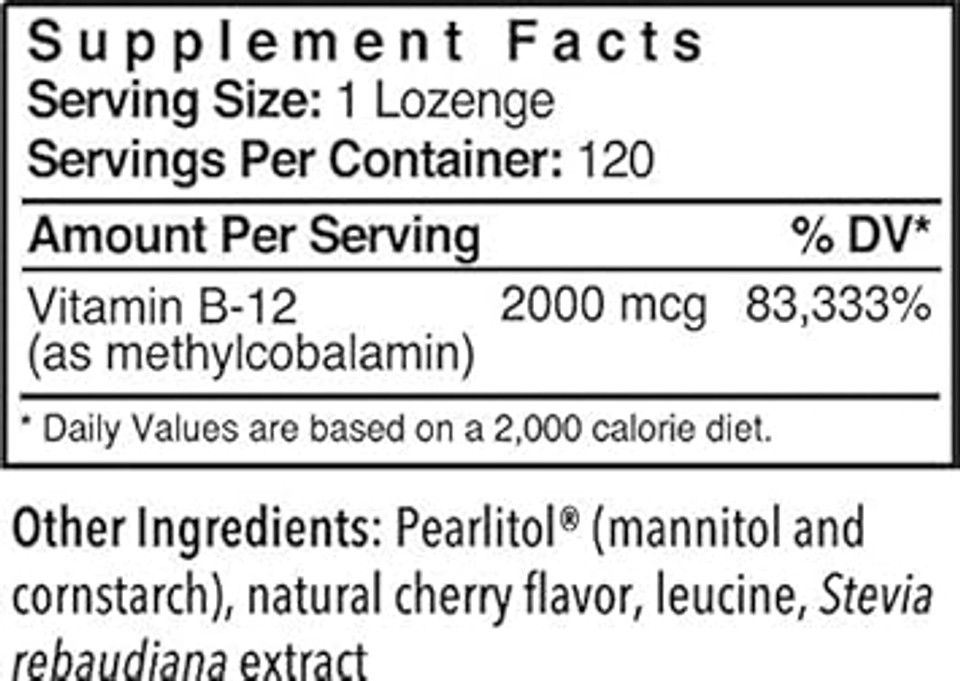 Patient One Vitamin B12 2000Mcg Lozenges | Supplement To Support Energy, And Heart And Nervous System Health* | Methylcobalamin Form | 120 Lozenges