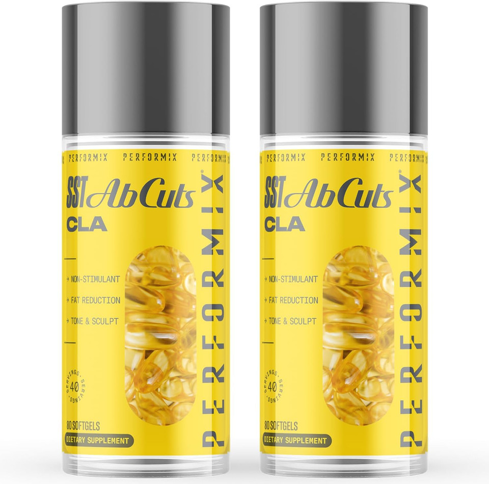 Performix - Sst Abcuts - Cla 1,000 Mg - Stim Free - Thermogenic - Fitness Goals - Metabolism Booster - Health & Wellness - Safflower Oil, Omega 3, Flax Seed & Vitamin E - Pre Workout - 160 Softgels