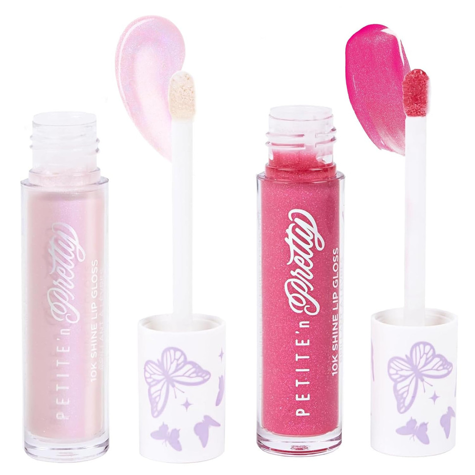 Petite 'N Pretty So Dreamy 10K Shine Lip Gloss DuoMakeup For Girls, Kids, Tweens, TeensHigh Shine, Lightweight, Made In The Usa (First Freeze And Rosy Dreams)Limited Edition