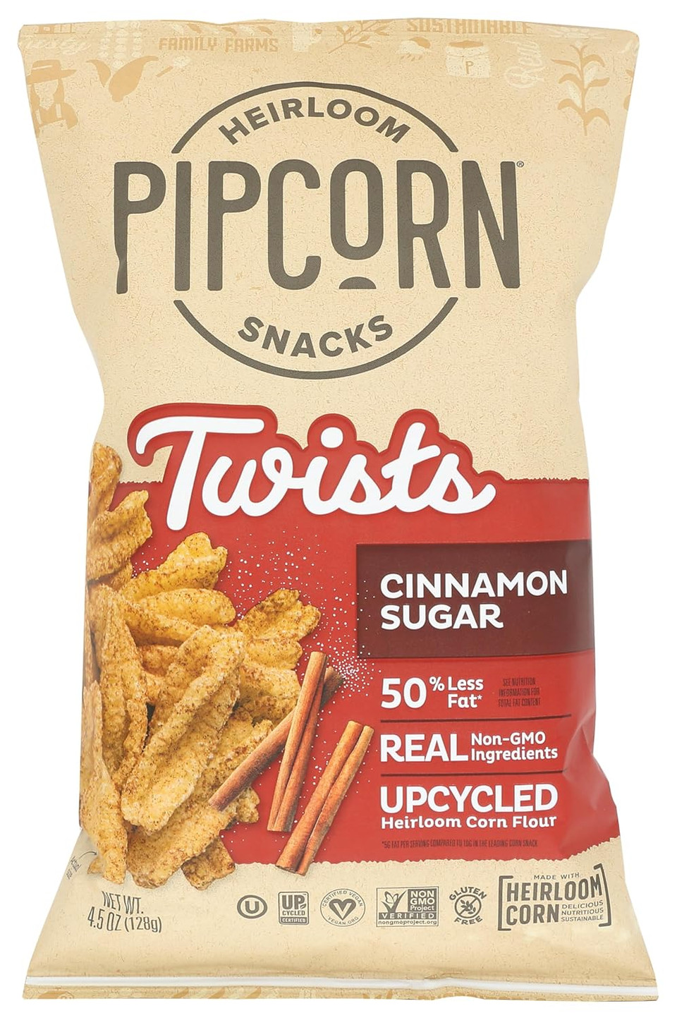 Pipcorn Twist Cinnamon Sugar 4.5 Oz