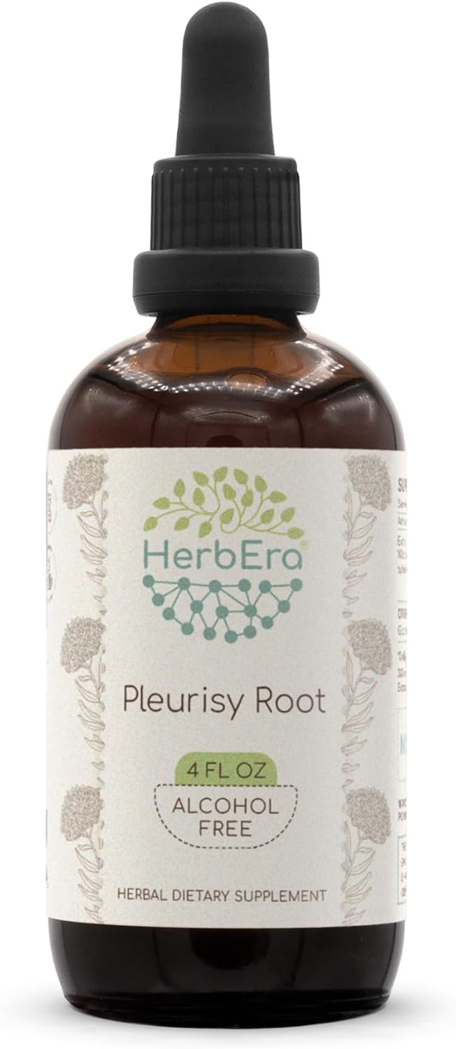 Pleurisy Root B60 Alcohol-Free Herbal Extract Tincture, Concentrated Liquid Drops Natural Pleurisy Root (Asclepius Tuberosa) Dried Root (2 Fl Oz)