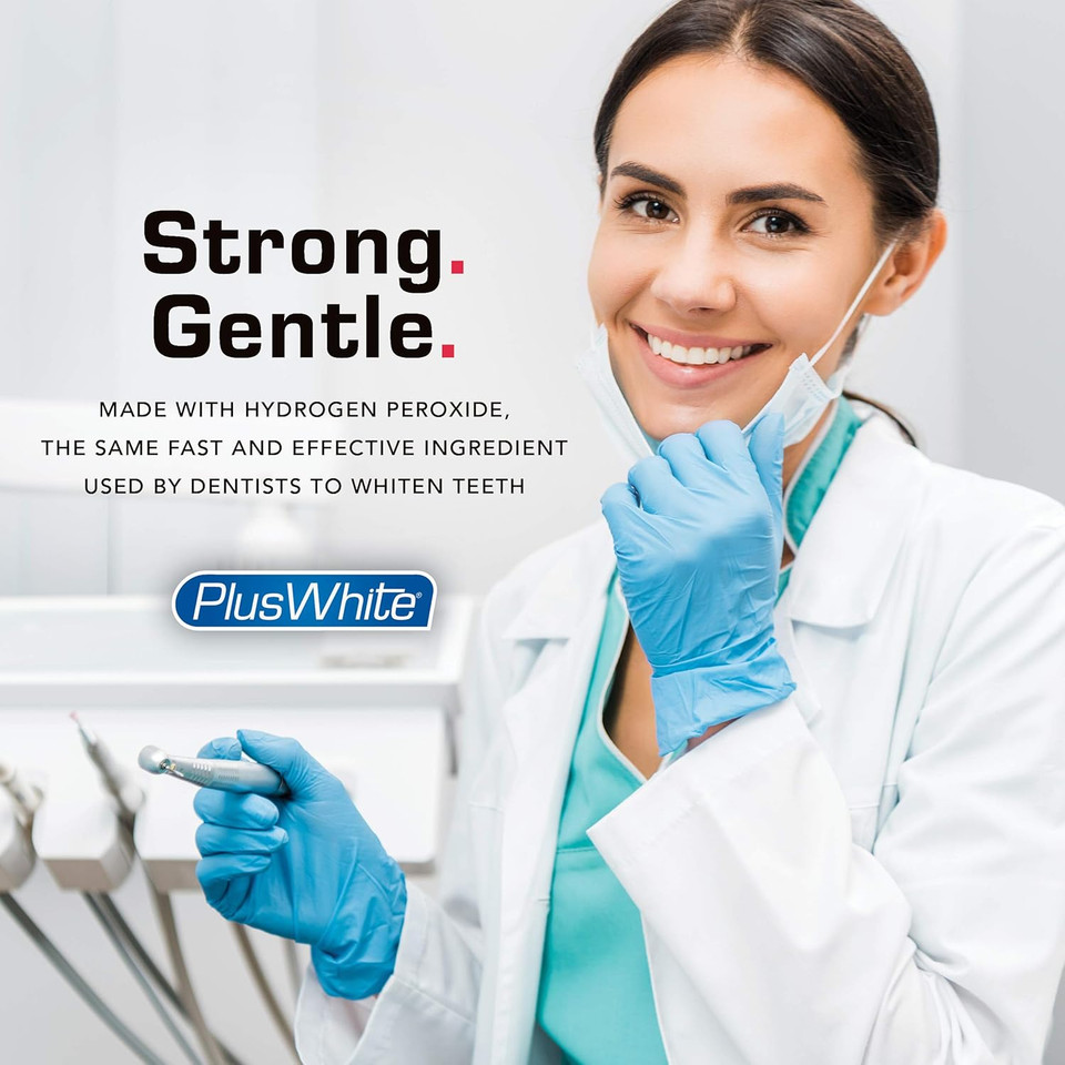 Plus White Advanced 5 Minute Speed Whitening System - Pre & Post Whitening Rinse - Brighten Teeth & Prevent Stains - Professional At-Home Teeth Whitening System - Dentist Approved Ingredients