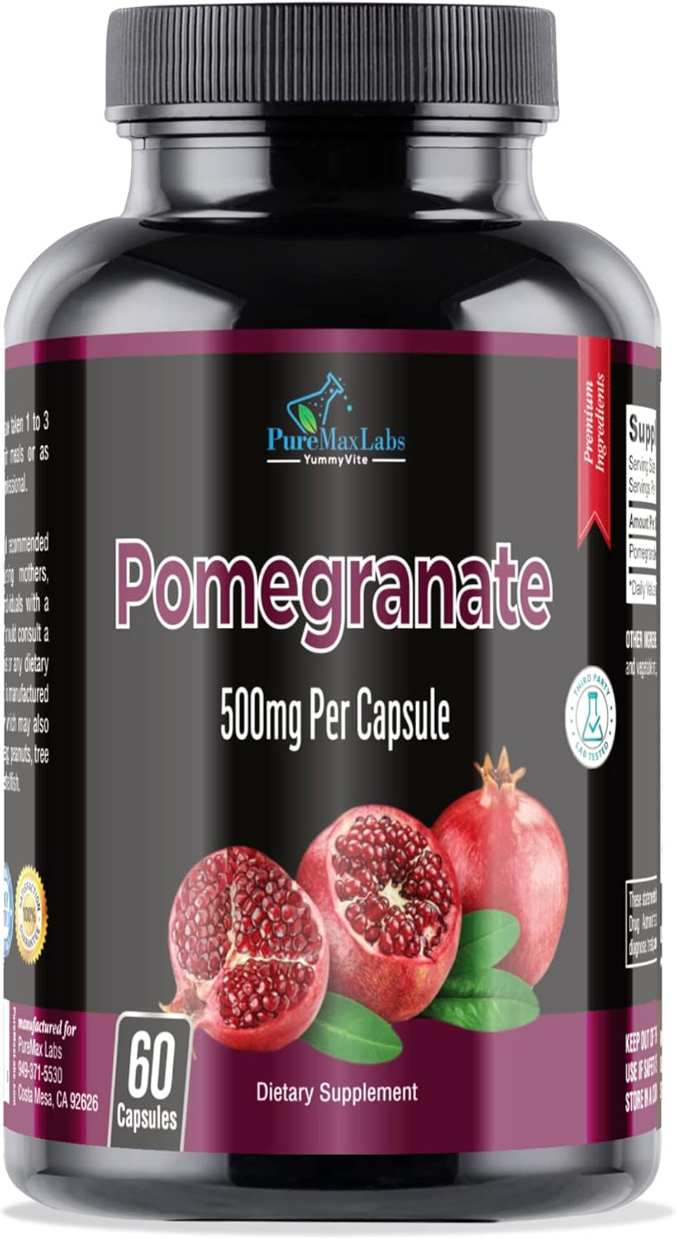 Pomegranate Capsules - 500Mg, Antioxidant Superfood - 60 Capsules