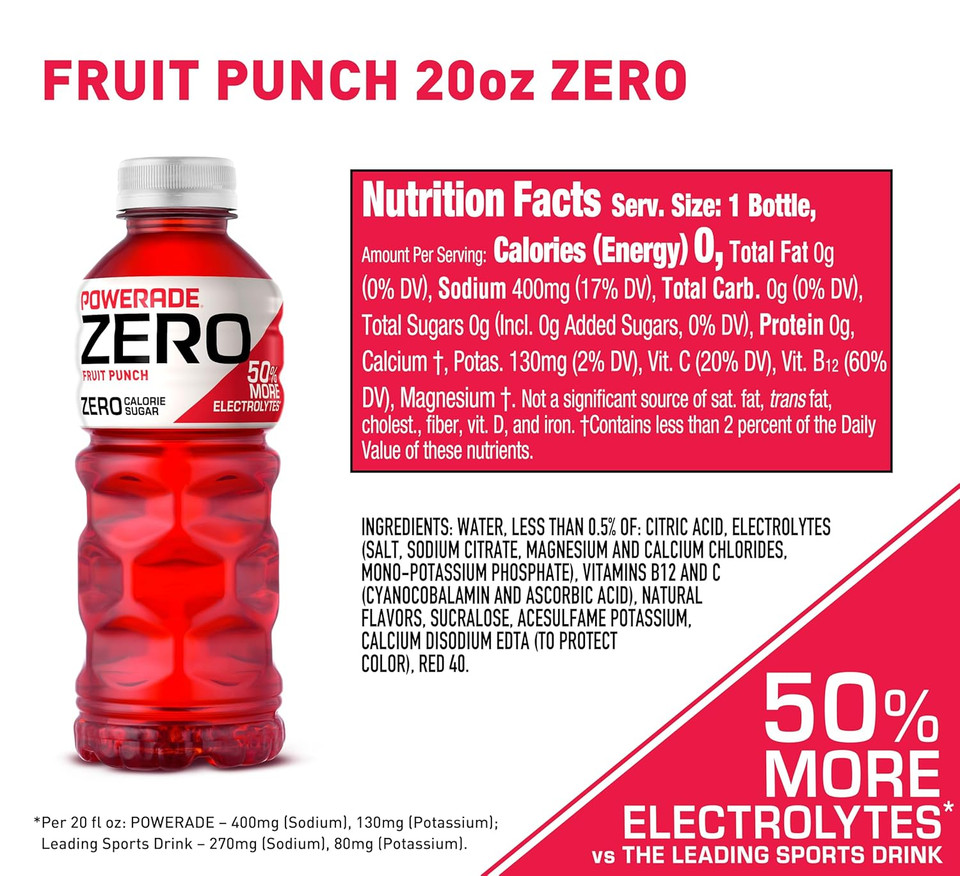 Powerade Orange Zero, 28 Fl Oz