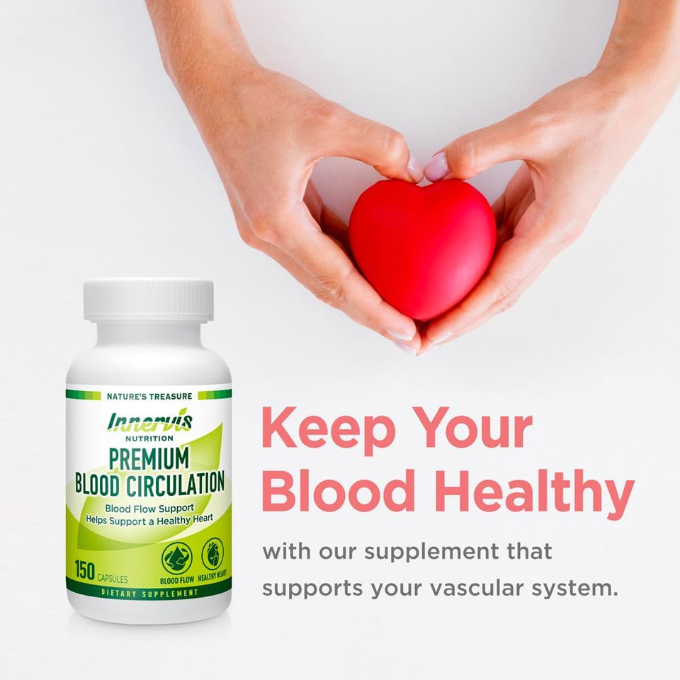 Premium Blood Circulation Supplement  150 Capsules Supports Healthy Blood Flow Heart Health