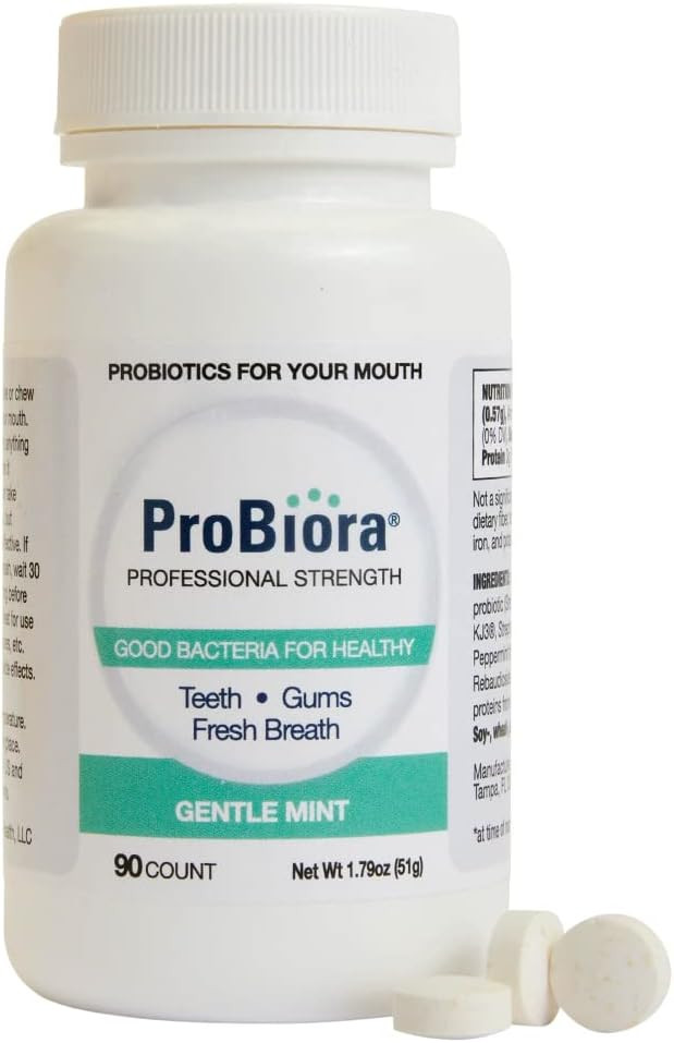 Probiora Professional Strength Oral Probiotics For Teeth And Gums | Dental Probiotic For Oral Health | Bad Breath Treatment For Adults | Tooth Whitening | Probiora3 Probiotic Blend | 90 Orange Tablets