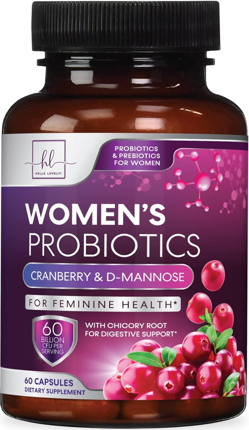 Probiotics For Women 60 Billion Cfu, 16 Strains For Ph Balance, Vaginal & Digestive Support, Womens Probiotic And Prebiotic + Cranberry For Gut, Urinary & Immune Support, Shelf Stable - 120 Capsules