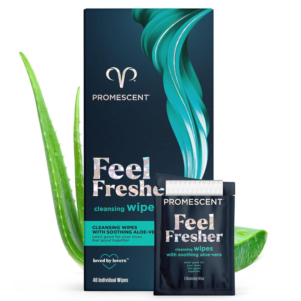 Promescent Wipes For Adults, Hygiene Wipes, Feminine Wipes Individually Wrapped, Cleansing Wipes For Men & Women With Aloe Vera, Female Wipes, Ph Balanced Wipes (40 Count)