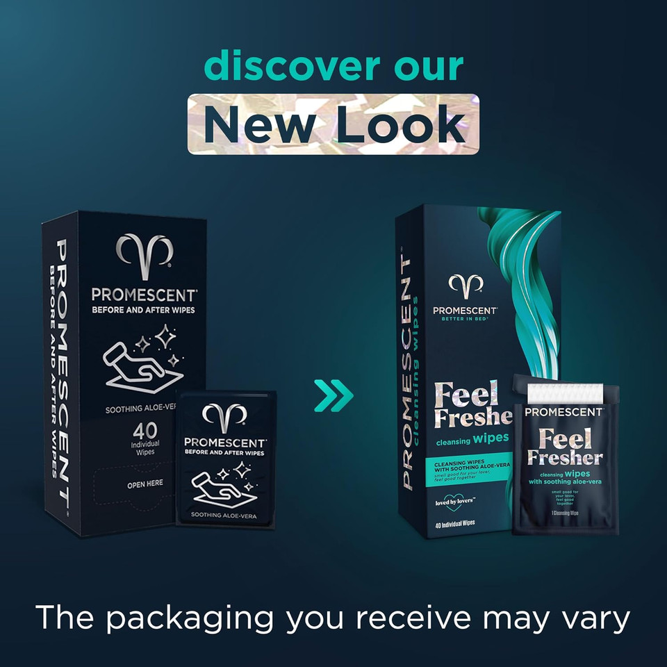 Promescent Wipes For Adults, Hygiene Wipes, Feminine Wipes Individually Wrapped, Cleansing Wipes For Men & Women With Aloe Vera, Female Wipes, Ph Balanced Wipes (40 Count)