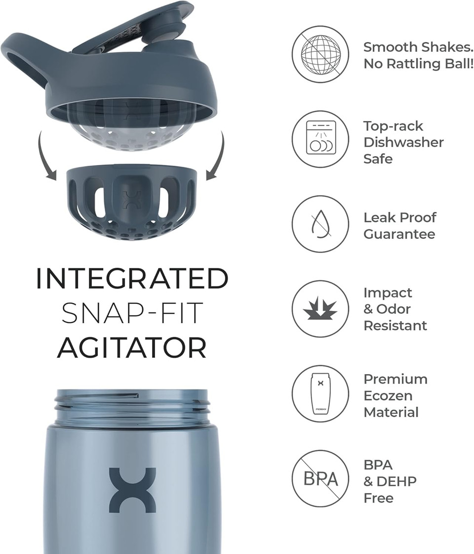 Promixx Pursuit Protein Shaker Bottle  Premium Sports Shaker Bottles For Protein Mixes And Supplement Shakes  Easy Clean, Durable Protein Shaker Cup