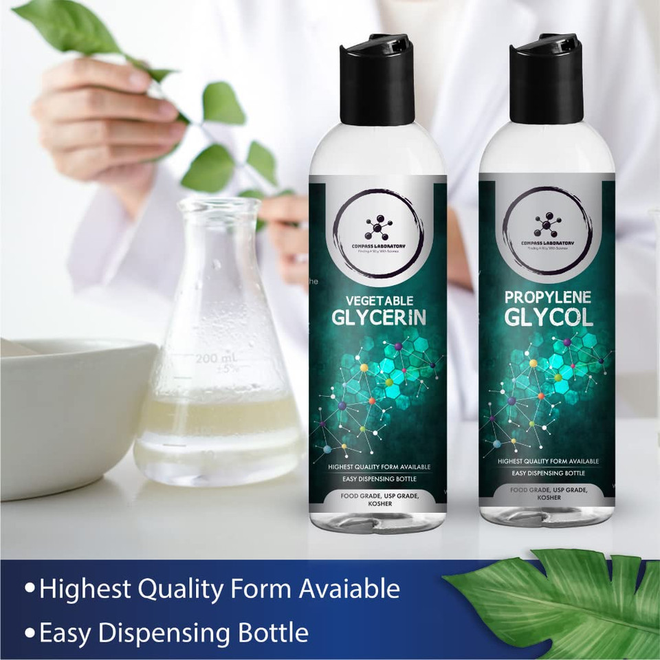 Propylene Glycol & Vegetable Glycerin - 500Ml Each | Usp-Grade, High-Purity Mixing Solutions