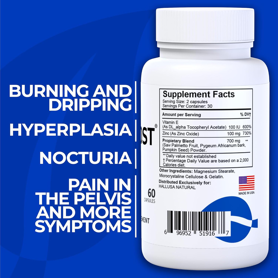 Próstata Inflamada - Prostatitis - Pastillas Para La Próstata* - Hallprost 60 Capsulas