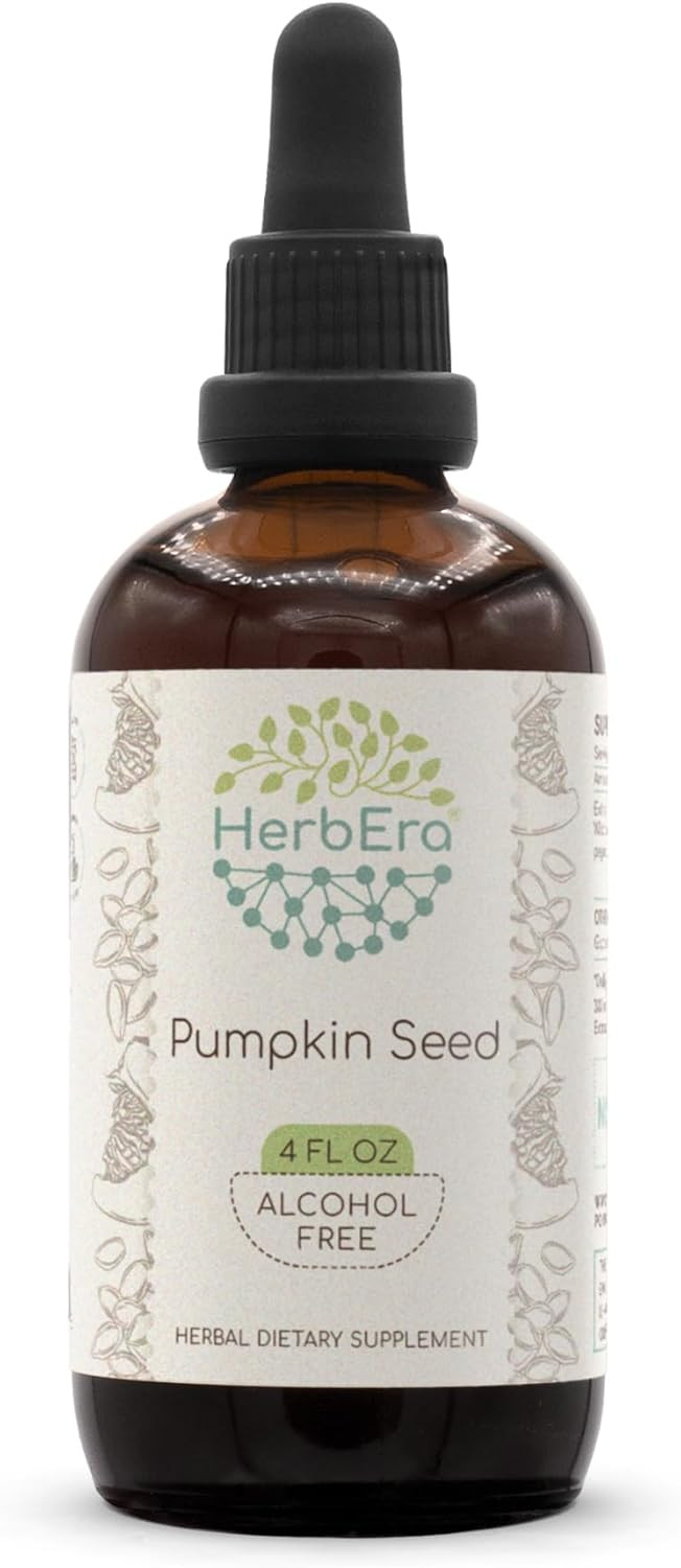 Pumpkin Seed B120 Alcohol-Free Herbal Extract Tincture, Concentrated Liquid Drops Natural Super-Concentrated Wildcrafted Pumpkin (Cucurbita Pepo L.) Dried Seed (4 Fl Oz)