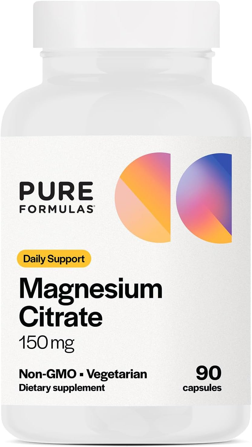 Pureformulas Magnesium Citrate - Supplement For Sleep, Heart Health - Non-Gmo - 90 Vegetarian Capsules