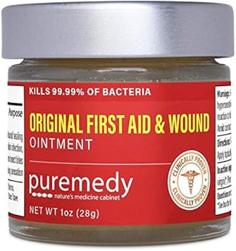 Puremedy Original Healing Ointment - All Natural First Aid Salve For Wounds, Burns, Cuts, Bug Bites, Bed Sores, And Skin Irritations - Safe For Adults & Kids (2 Oz)