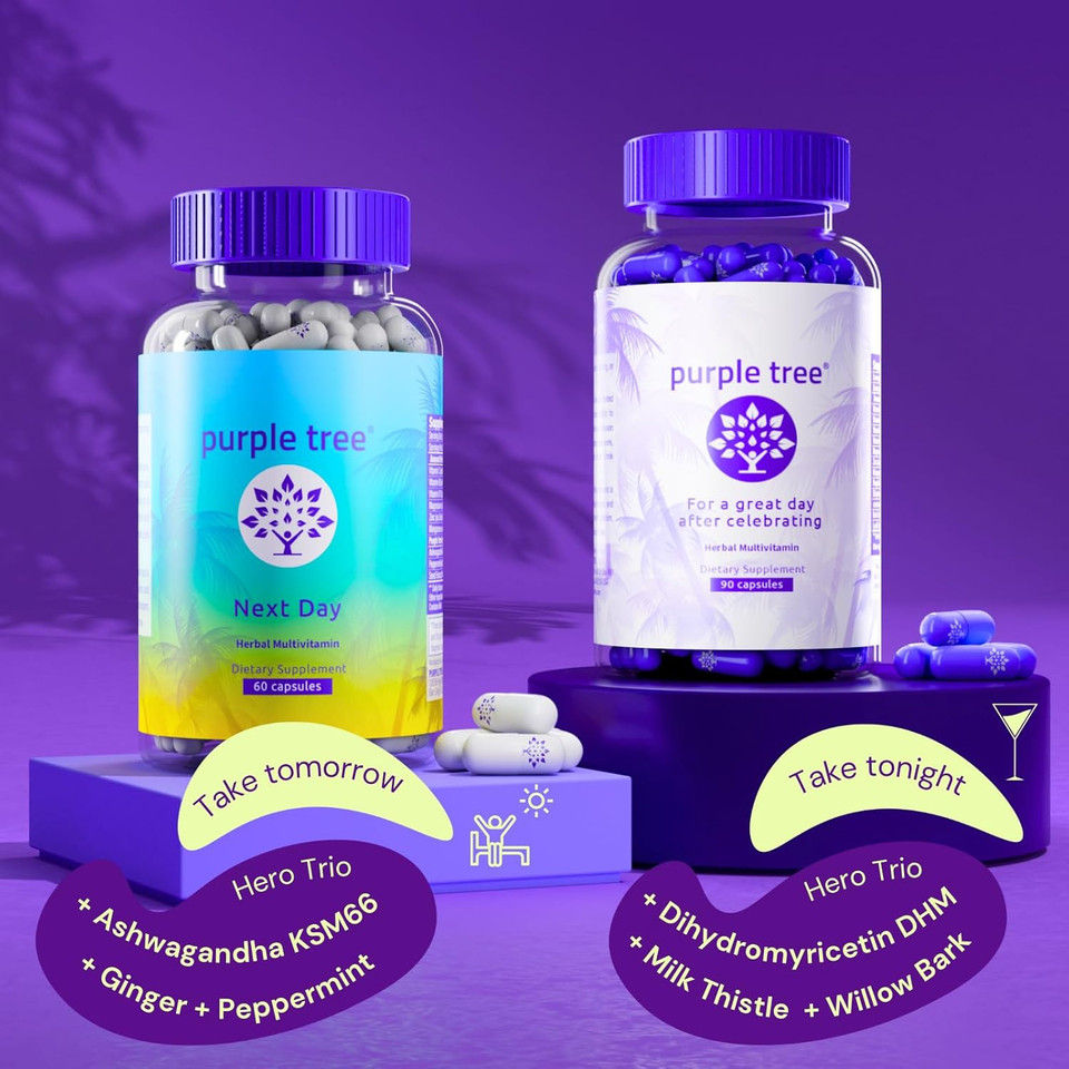 Purple Tree Celebrate + Next Day Bundle | Post-Celebration Wellness Vitamin Combo, Liver Support & Body Replenisher